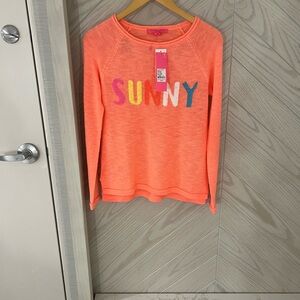 Lilly Pulitzer Orange Sweater with Sunny Print